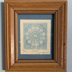 Vintage Mary Rutherford ‘Love Birds’ Embossed Lithograph